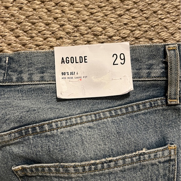 Agolde 90's Mid Rise Loose Fit Straight Jeans in ‘Threadbare’ | Size 29 - Picture 9 of 13